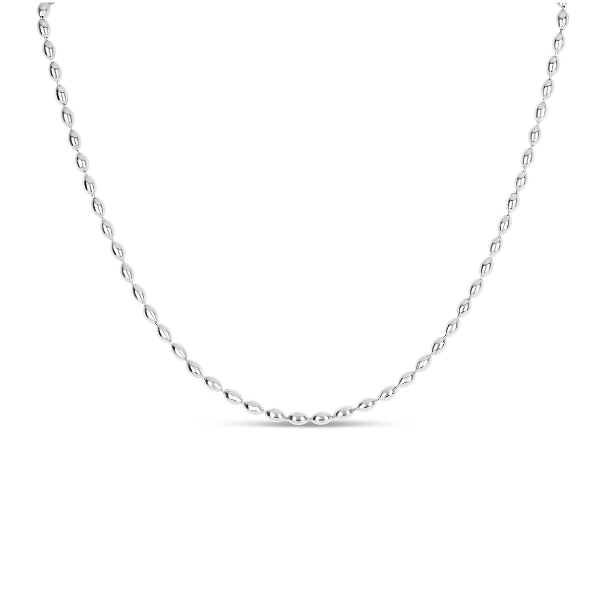 Beaded Chain Necklace - Silver