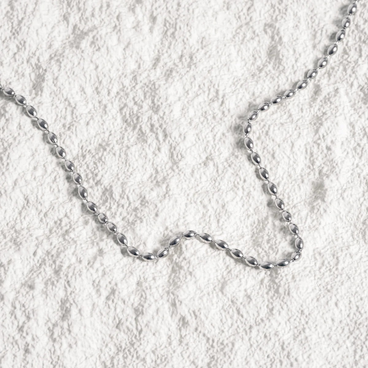 Beaded Chain Necklace - Silver