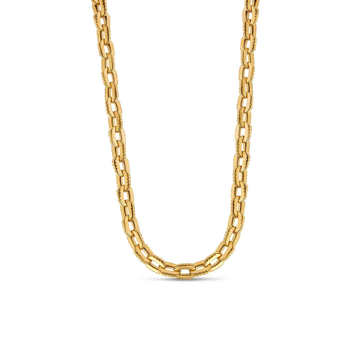Chunky Link Necklace Plated in 18k Gold