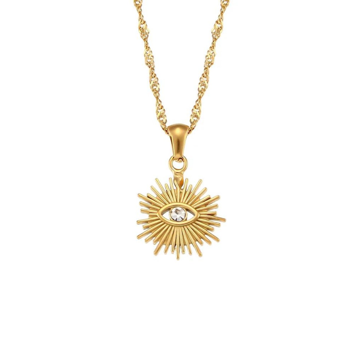 Eye Necklace Plated in 18K Gold