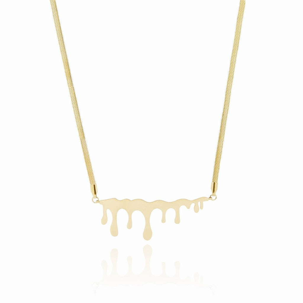 Minimalist Honeycomb Necklace Plated in 18K Gold