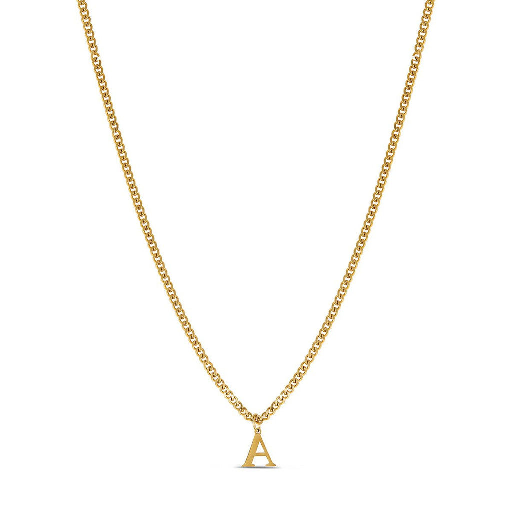 Initial Letter Chain Necklace Plated in 18K Gold