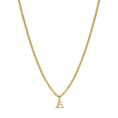 Initial Letter Chain Necklace Plated in 18K Gold