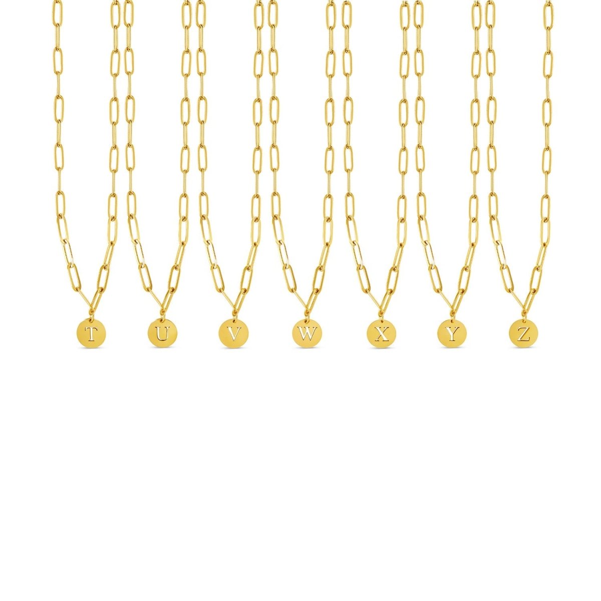 Initial Letter Clip Chain Necklace, 18K Gold Plated