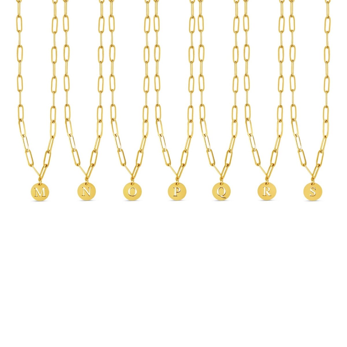 Initial Letter Clip Chain Necklace, 18K Gold Plated