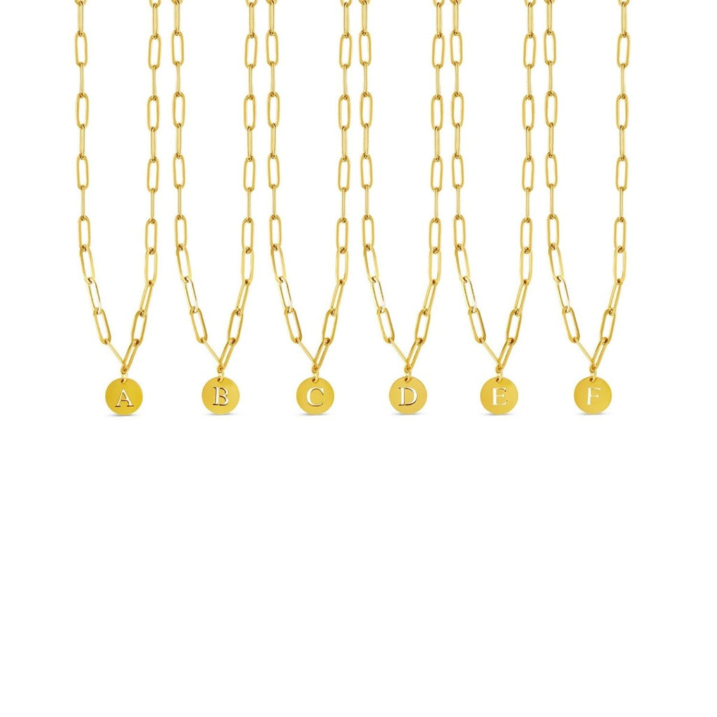 Initial Letter Clip Chain Necklace, 18K Gold Plated