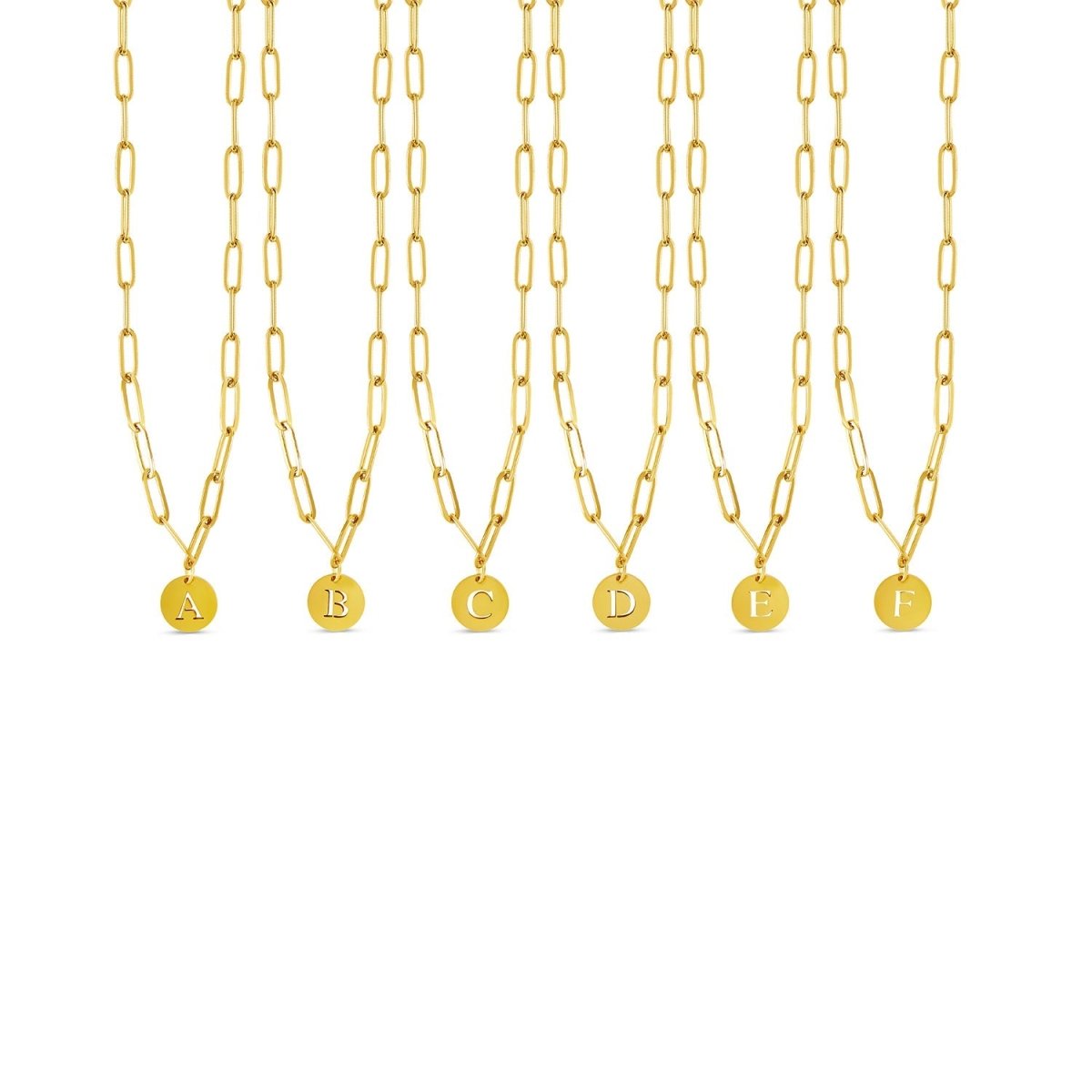 Initial Letter Clip Chain Necklace, 18K Gold Plated