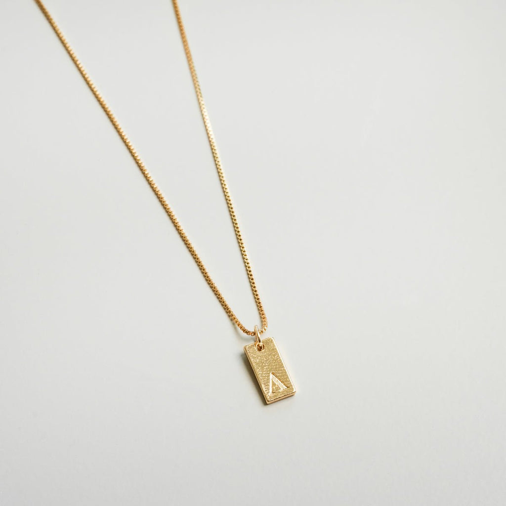 Minimalist Initial Letter Necklace Plated in 18K Gold
