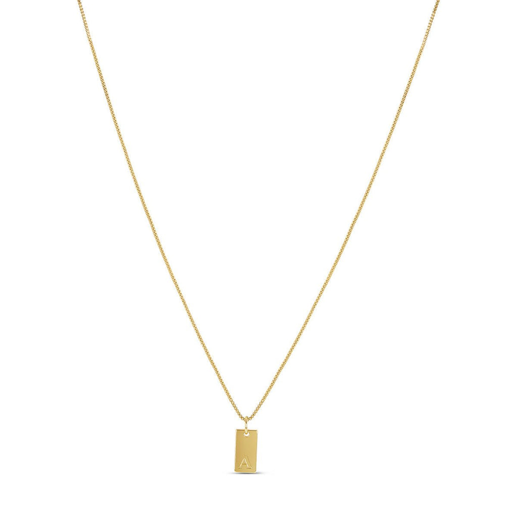 Minimalist Initial Letter Necklace Plated in 18K Gold