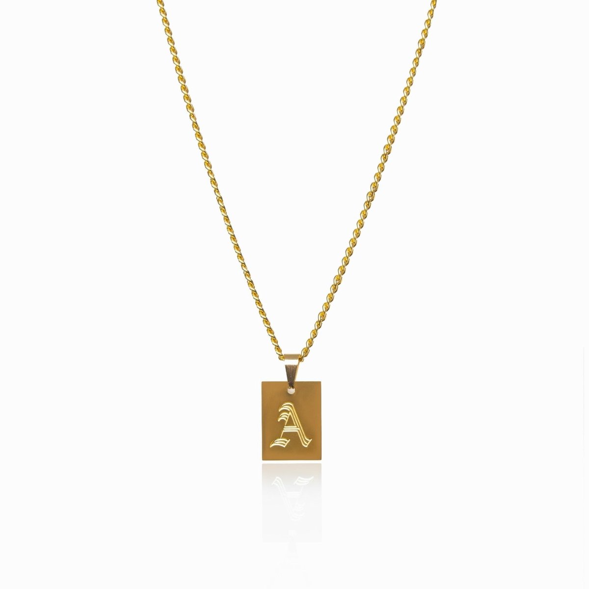 Modern Initial Letter Necklace Plated in 18K Gold