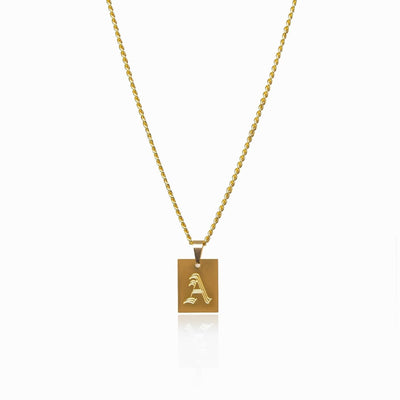 Modern Initial Letter Necklace Plated in 18K Gold
