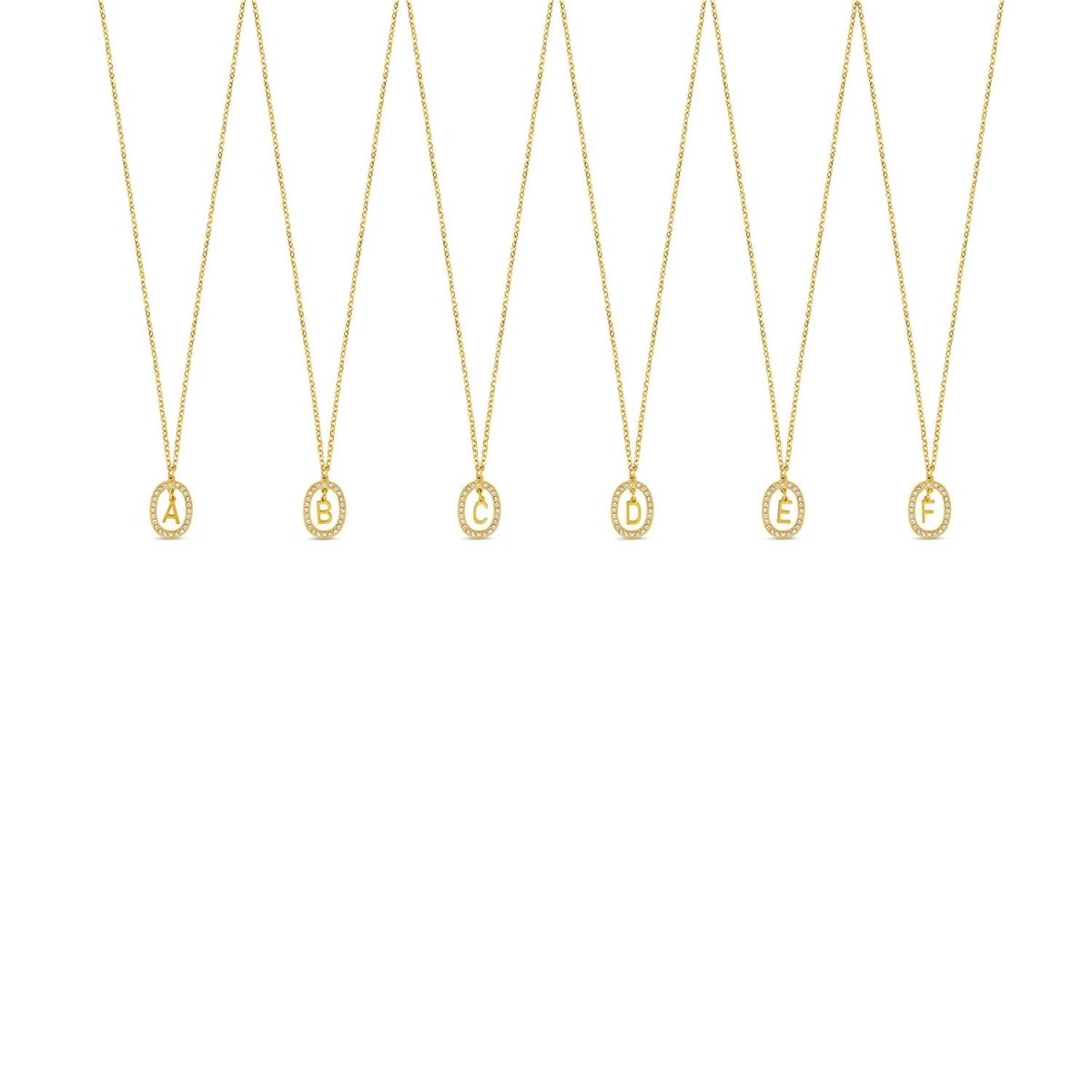 Prism Initial Letter Necklace Plated in 18K Gold