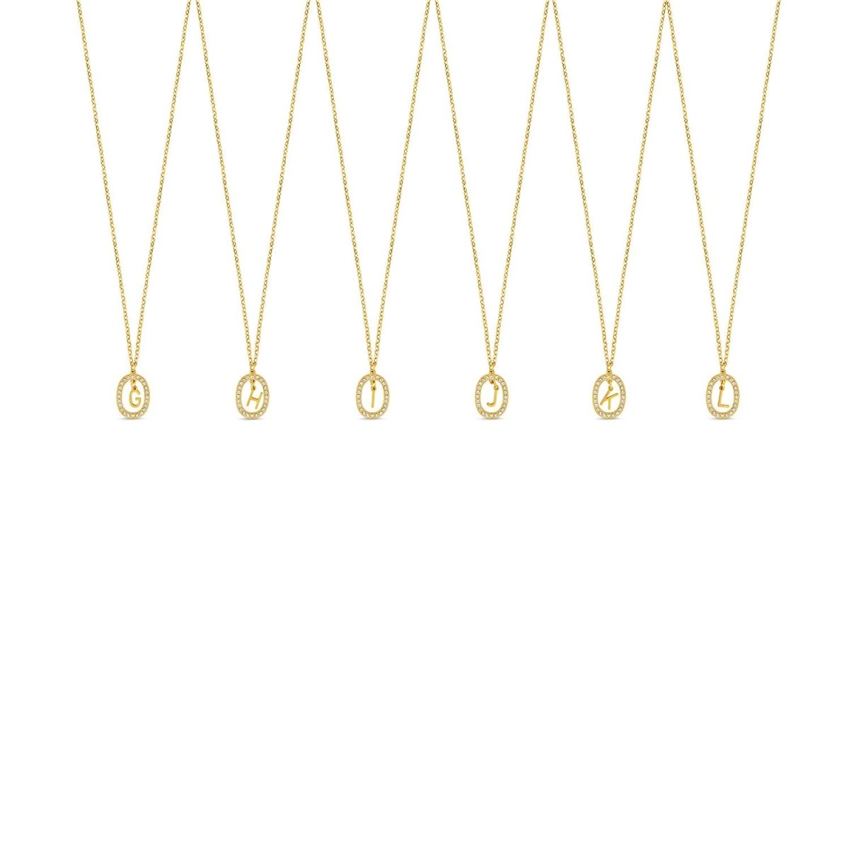 Prism Initial Letter Necklace Plated in 18K Gold