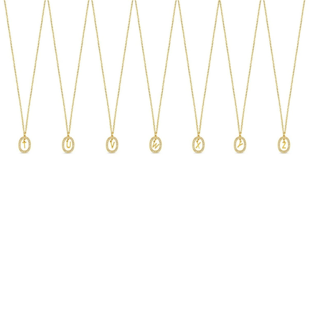 Prism Initial Letter Necklace Plated in 18K Gold