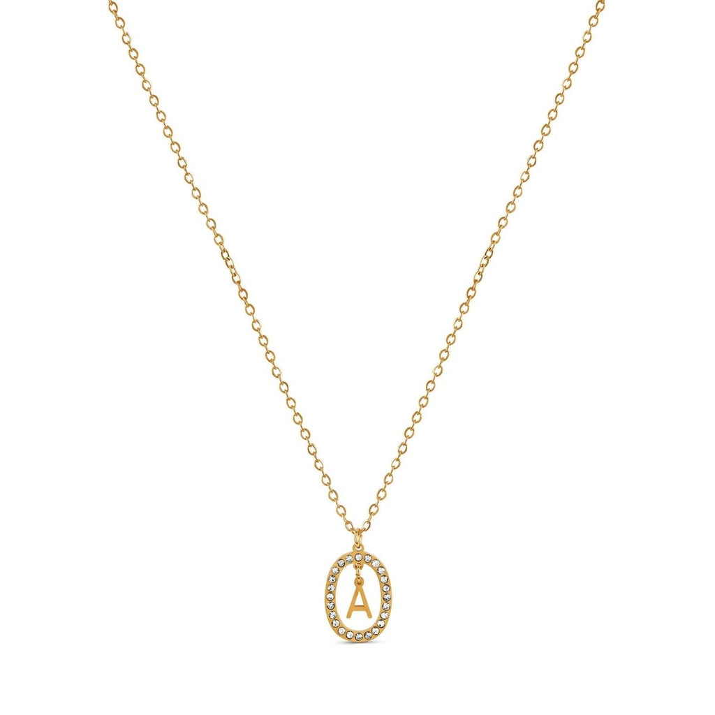 Prism Initial Letter Necklace Plated in 18K Gold