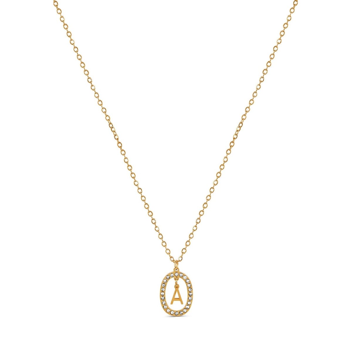 Prism Initial Letter Necklace Plated in 18K Gold