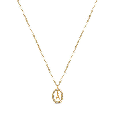 Prism Initial Letter Necklace Plated in 18K Gold