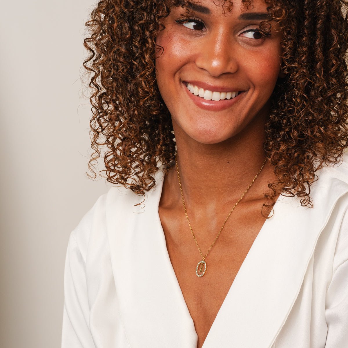 Prism Initial Letter Necklace Plated in 18K Gold