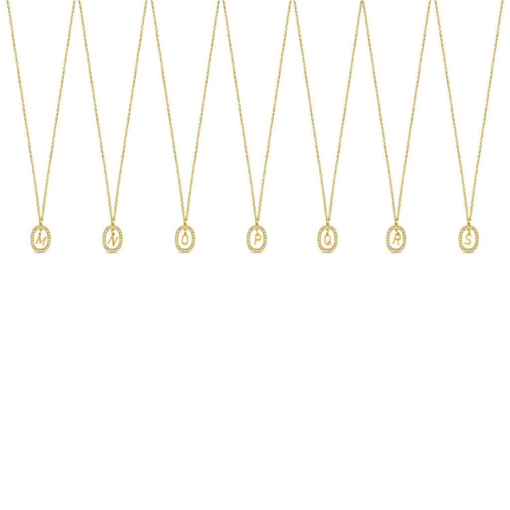 Prism Initial Letter Necklace Plated in 18K Gold