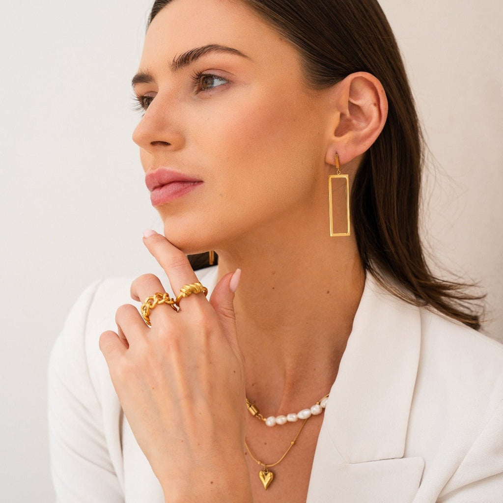 Life Love Heart Necklace, 18K Gold Plated