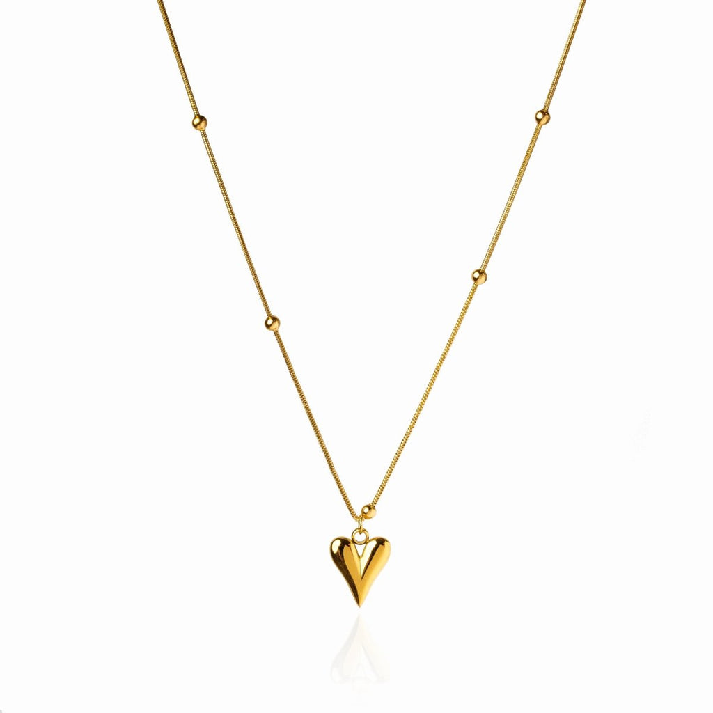 Life Love Heart Necklace, 18K Gold Plated