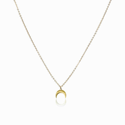 Moon Pendant Necklace Plated in 18K Gold
