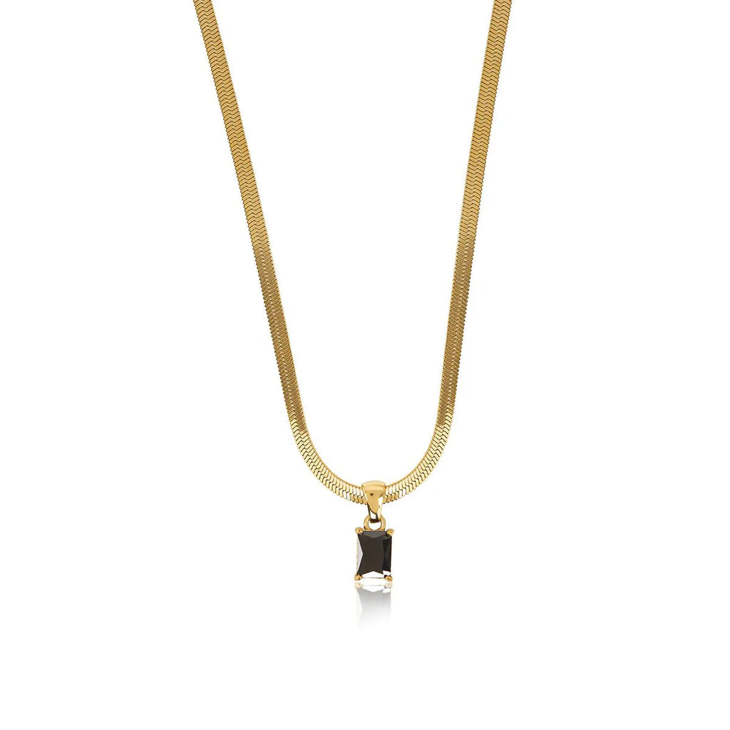 Mesh Necklace with Riviera Pendant, 18k Gold Plated