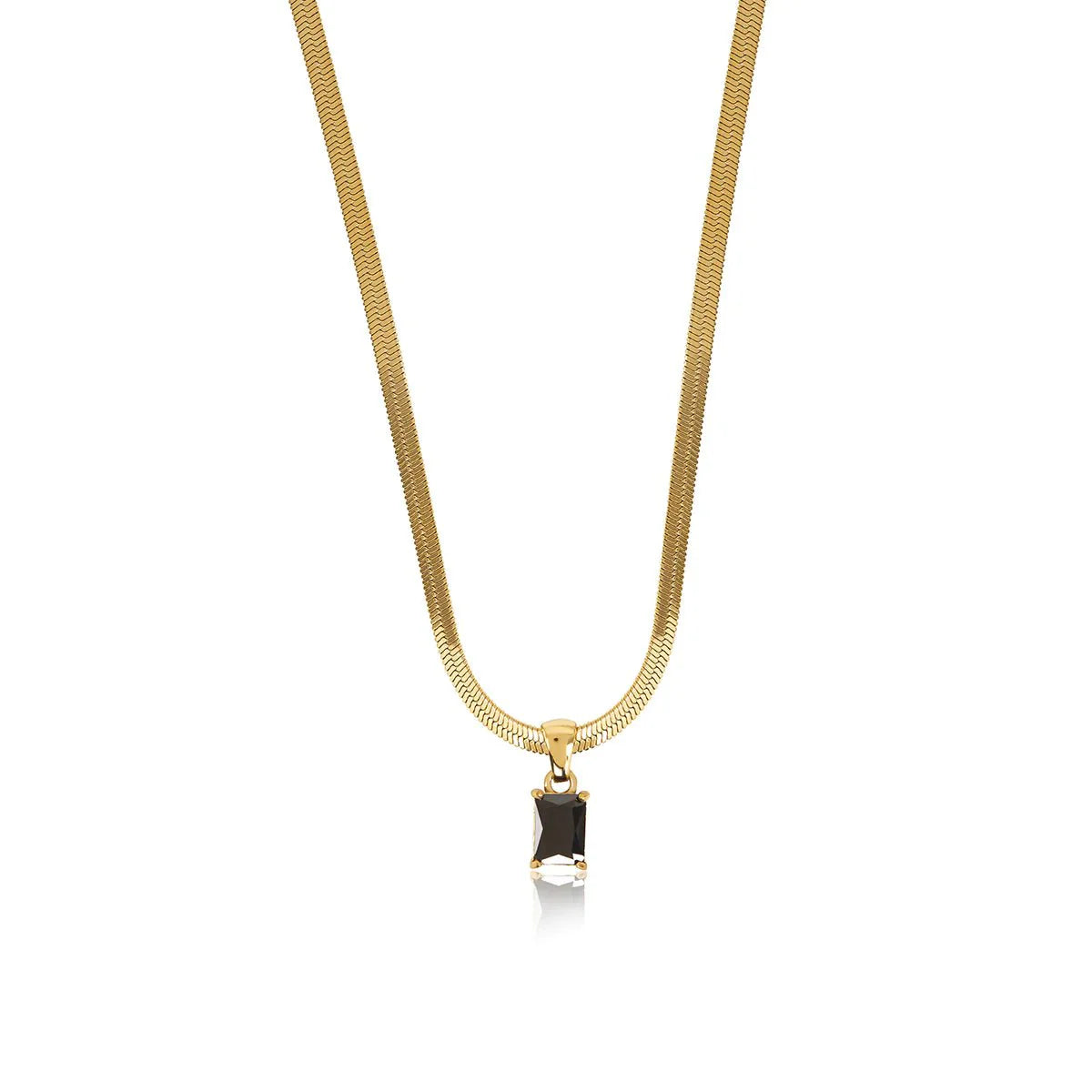Mesh Necklace with Riviera Pendant, 18k Gold Plated