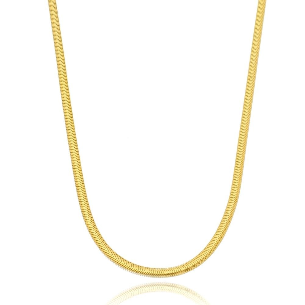 Fine Snake Mesh Necklace 2mm 18k Gold Plated