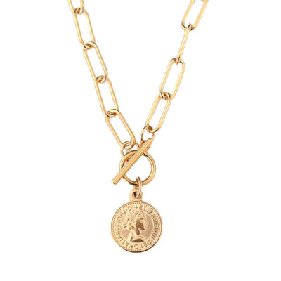 London Cents Necklace Plated in 18K Gold
