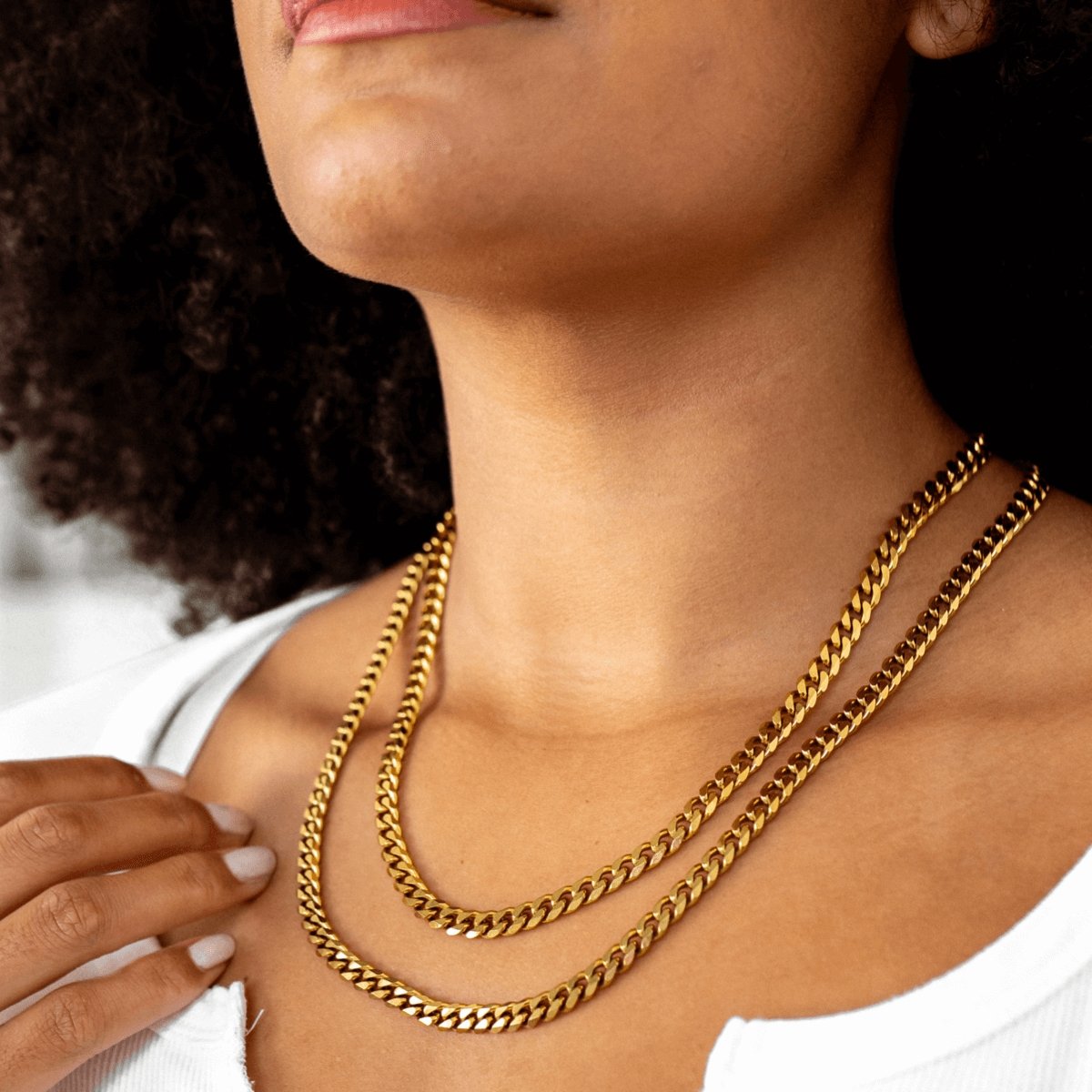 Selenza Cuban Chain Necklace Plated in 18K Gold