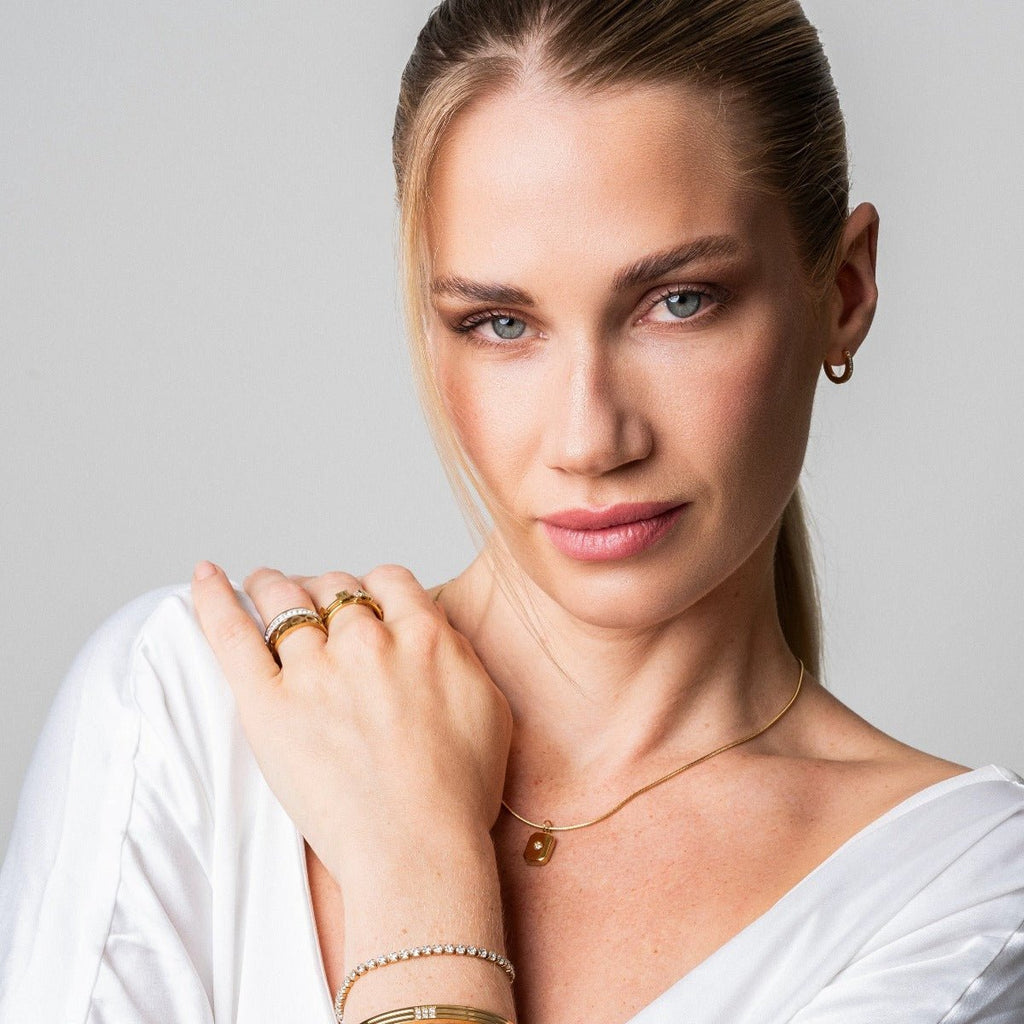 Shine Necklace with 18k Gold Plated Pendant