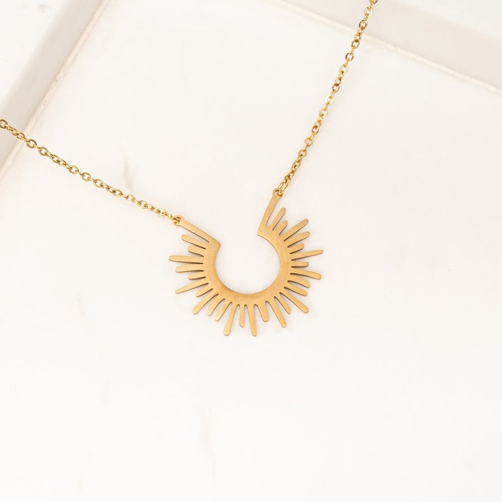 Spike Pendant Necklace Plated in 18K Gold