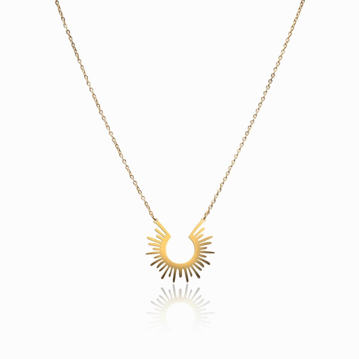 Spike Pendant Necklace Plated in 18K Gold