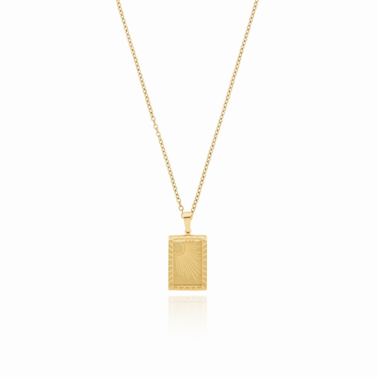 Sunrise Pendant Necklace, 18K Gold Plated