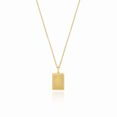 Sunrise Pendant Necklace, 18K Gold Plated