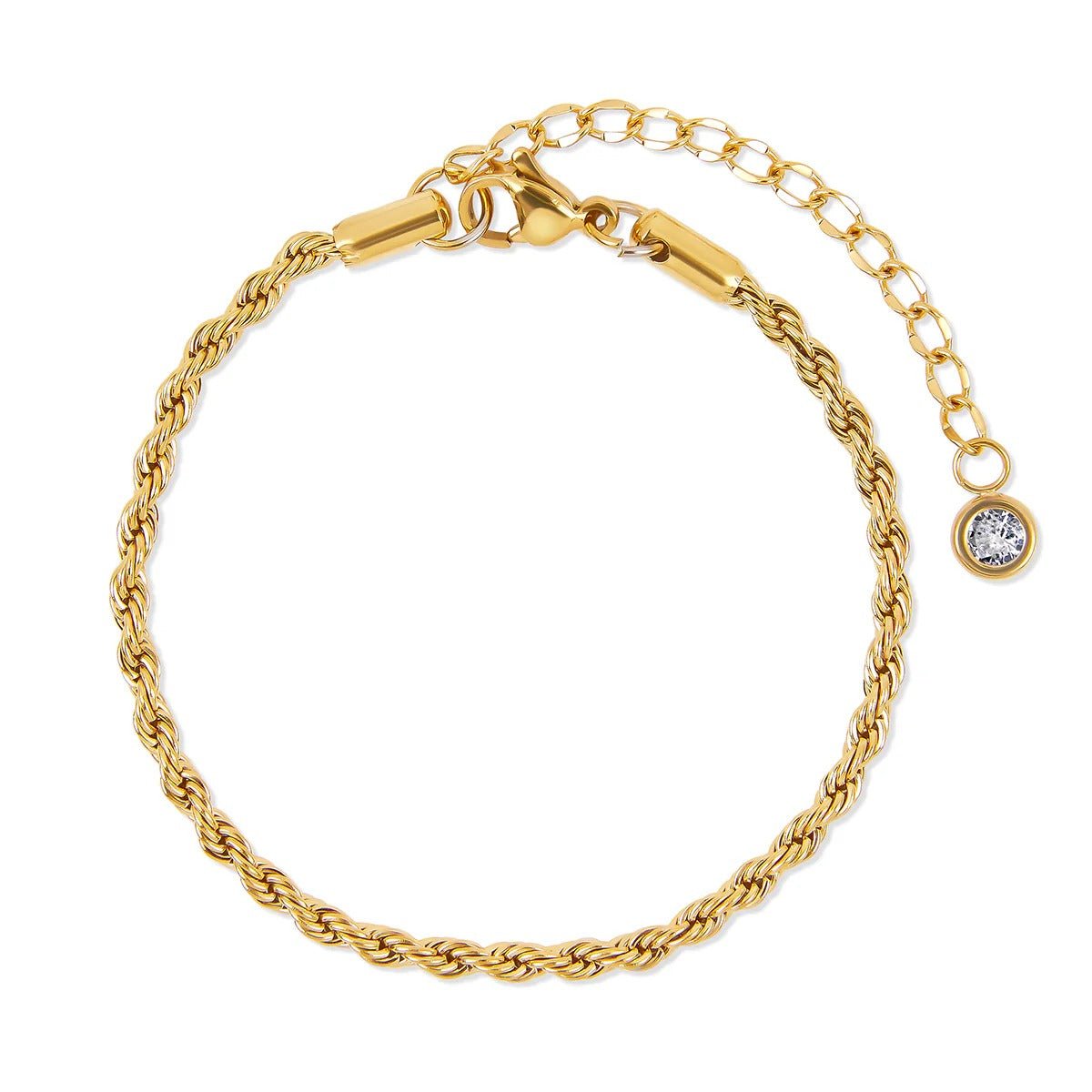 Glamour Cubic Zirconia Bracelet Set, 18K Gold Plated
