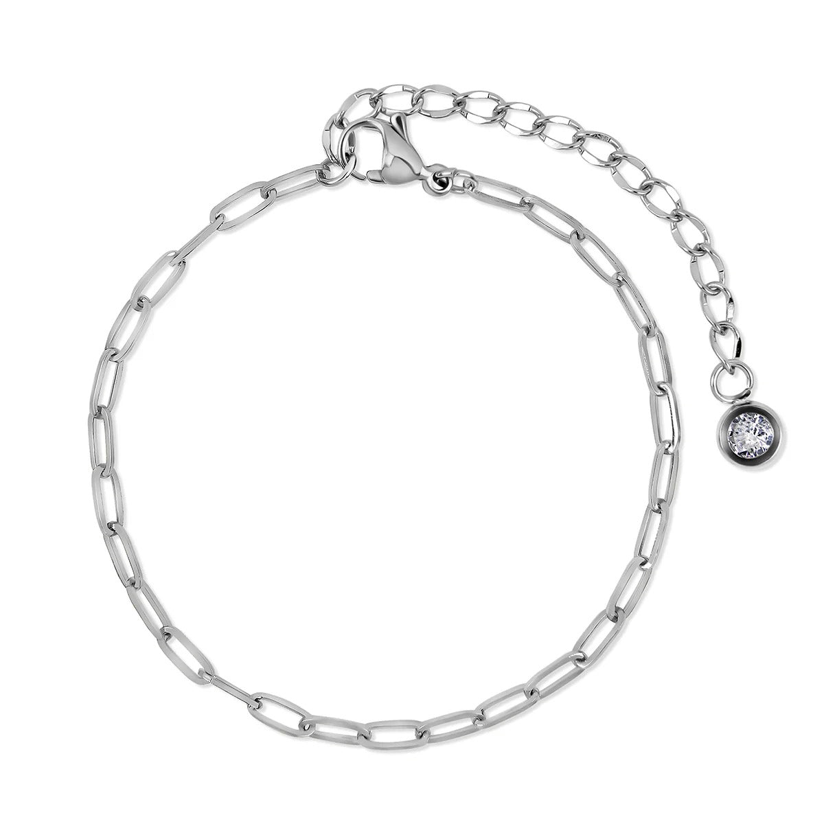 Glamour Cubic Zirconia Bracelet Set - Silver