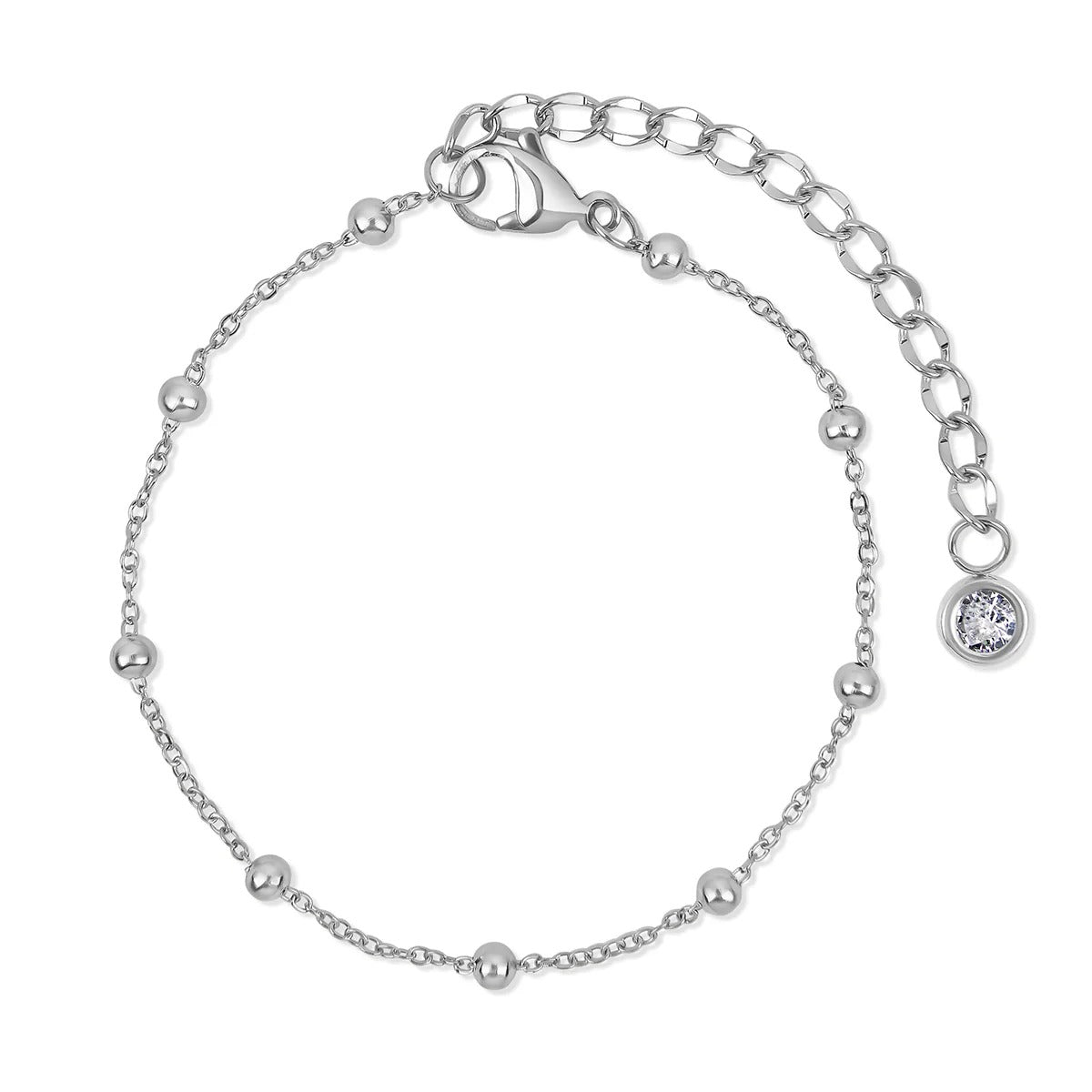 Glamour Cubic Zirconia Bracelet Set - Silver