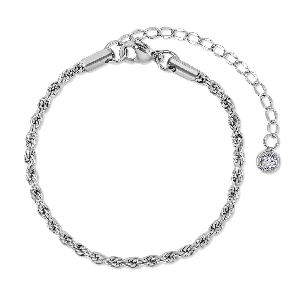 Glamour Cubic Zirconia Bracelet Set - Silver