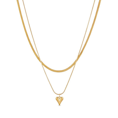 Mix of Heart-Shaped Necklaces Plated in 18K Gold
