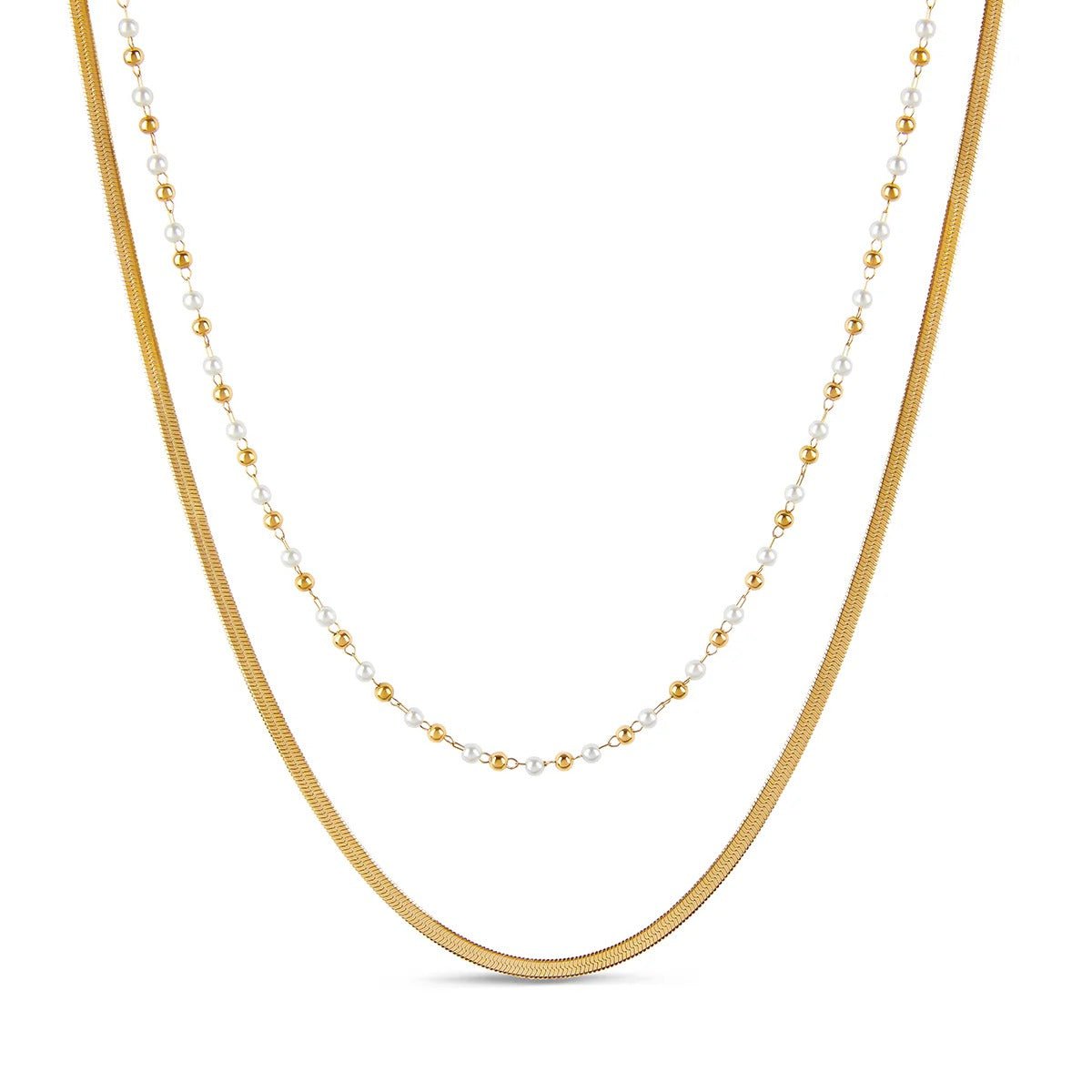 Mix of Pearl Necklaces Plated in 18K Gold