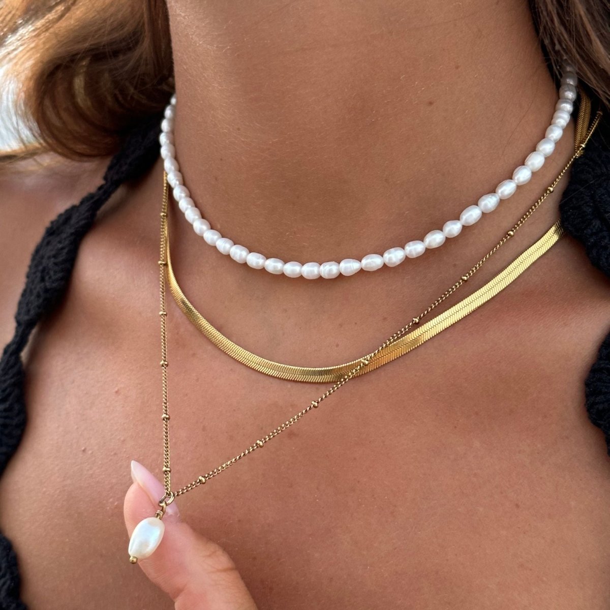Mix Noronha Triple Necklace Plated in 18k Gold
