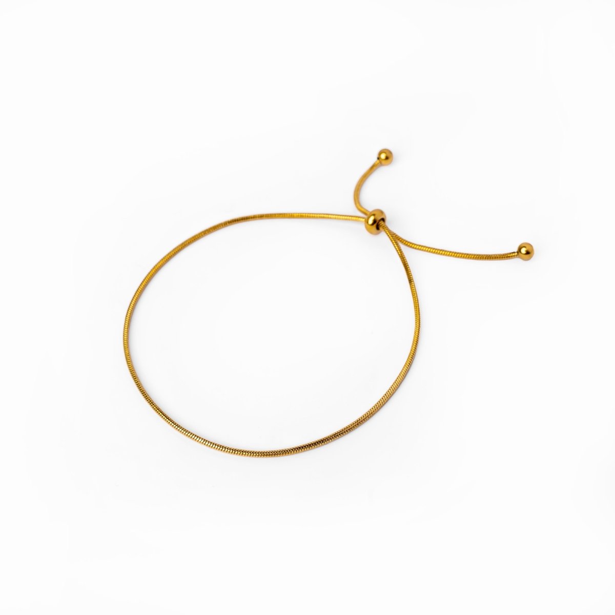 Adjustable Thin Bracelet Plated in 18K Gold
