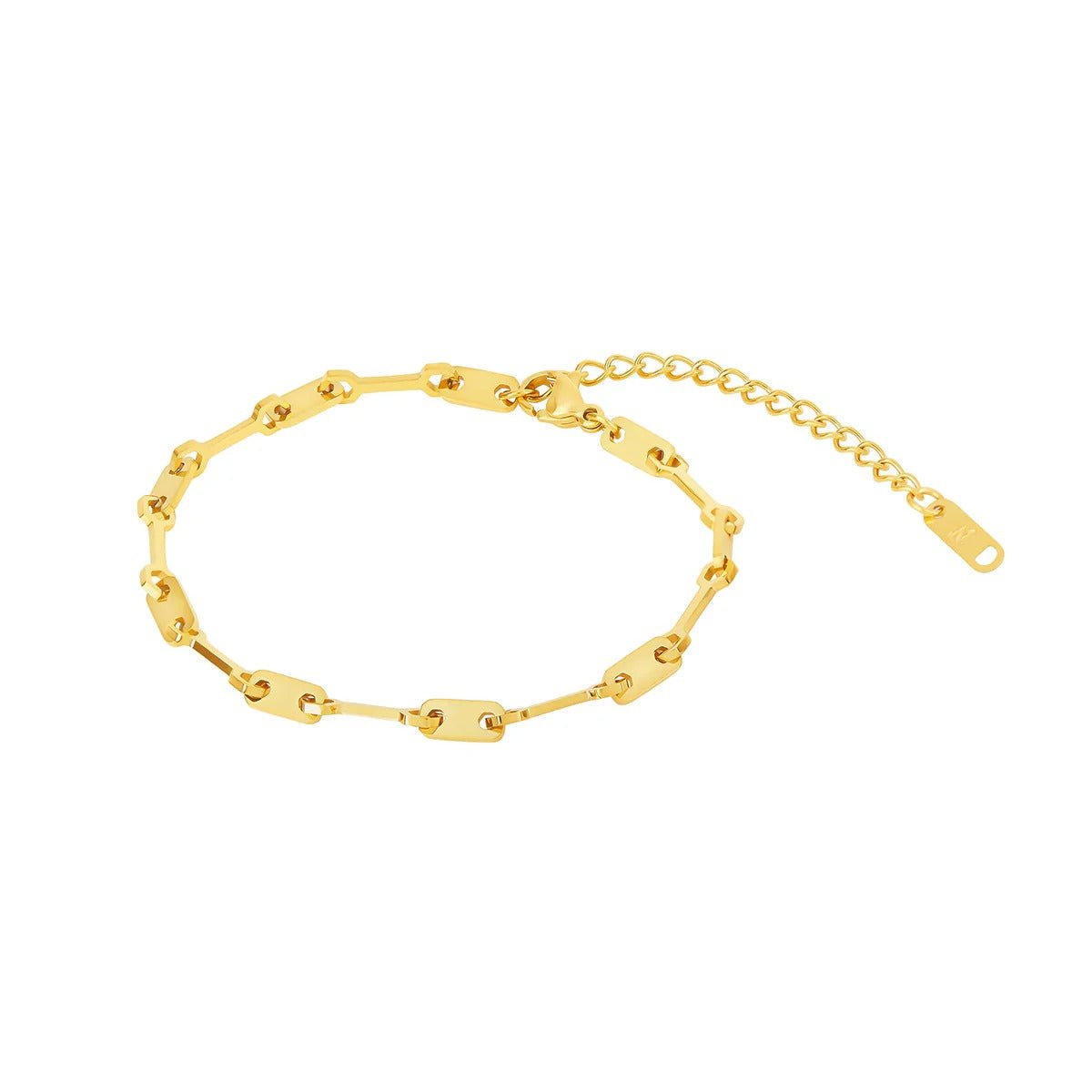 18K Gold Plated Tablet Link Chain Bracelet