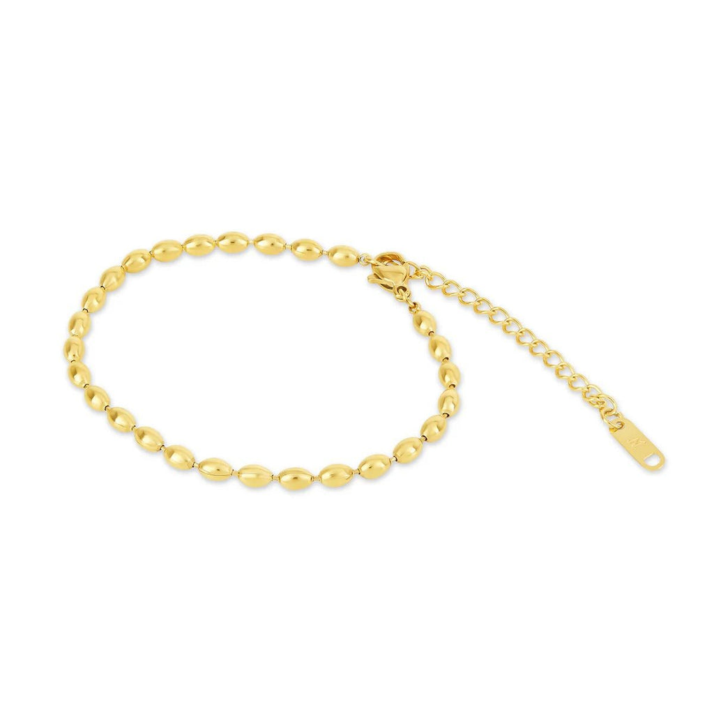 Bracelet with Beads, 18K Gold Plated