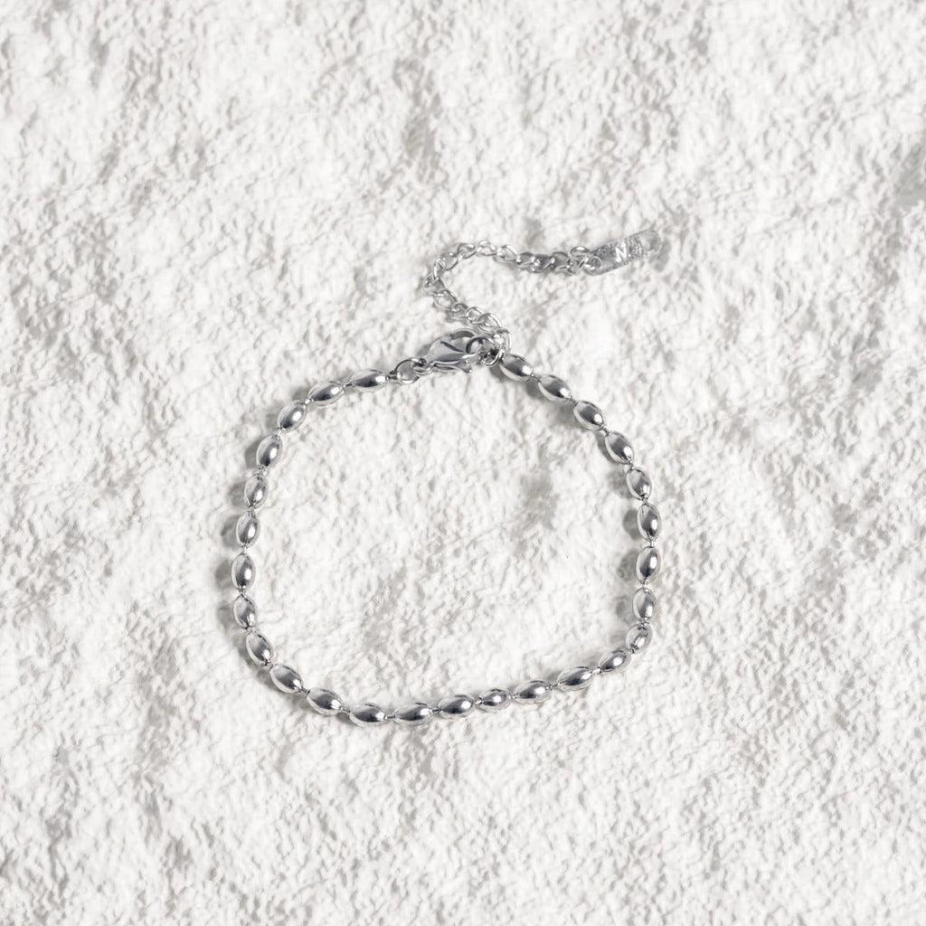 Beaded Chain Bracelet - Silver