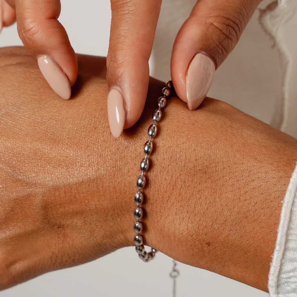Beaded Chain Bracelet - Silver