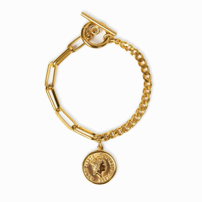 London Cents Bracelet Plated in 18K Gold