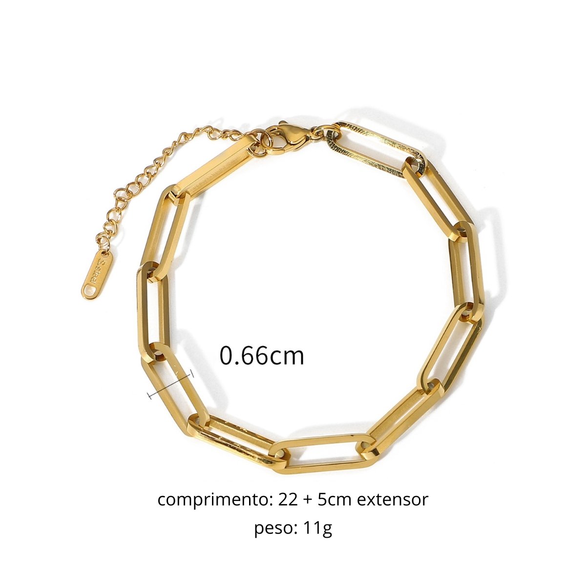Celina Link Bracelet with 18K Gold Plated Chain